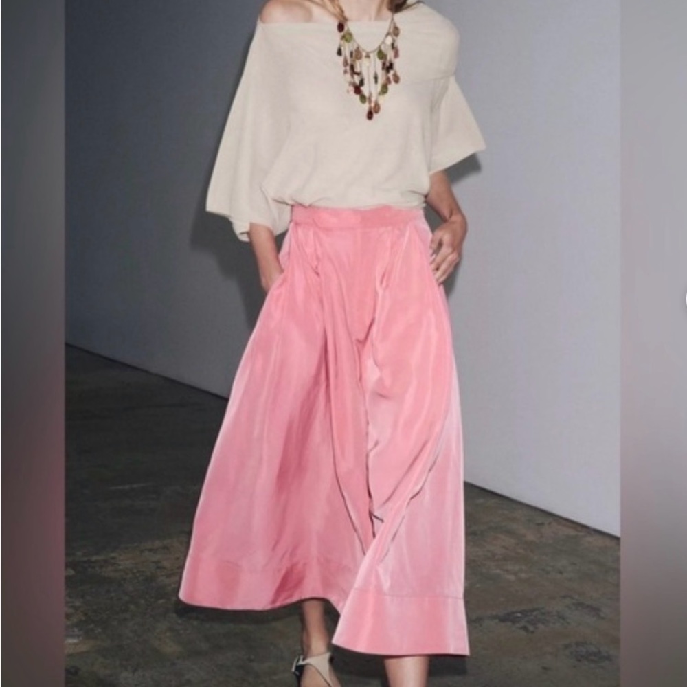 Zara Collection, Midi Skirt, Pink SZ M